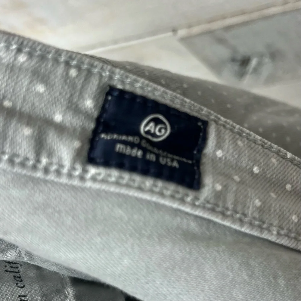 AG Adriano Goldschmied Jeans Womens 27 Stevie Ankle Slim Straight Gray Polka Dot